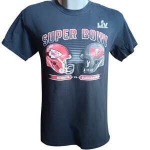 Medium Super Bowl LIV Chiefs Vs. Buccaneers T-Shirt  Medium  100% Cotton  Black